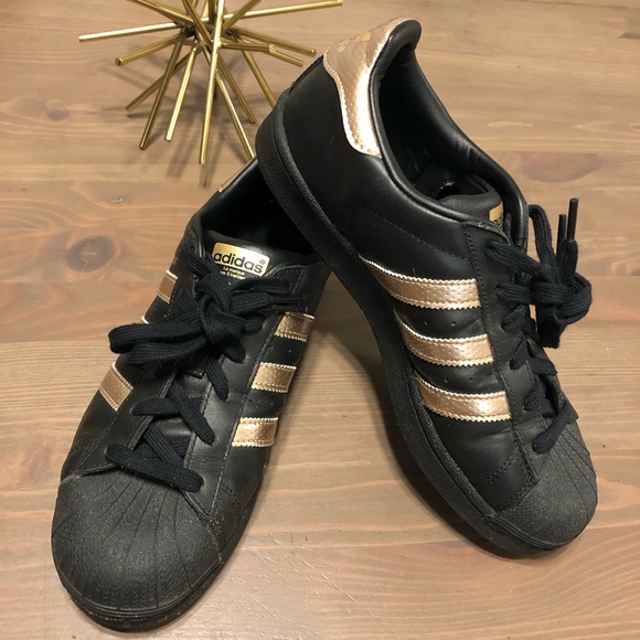 adidas superstar black rose gold